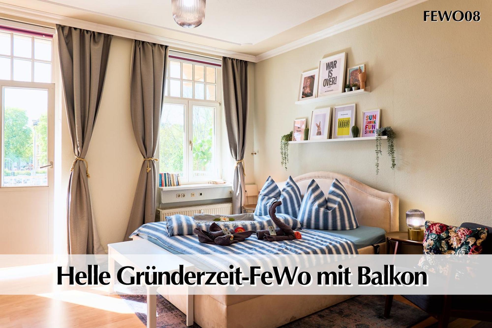 Apartment 12 Fewos Im Jugendstilhaus Mit Aufzug, Terrasse, Kingsize-bett, Smart-tv, Etc Erfurt