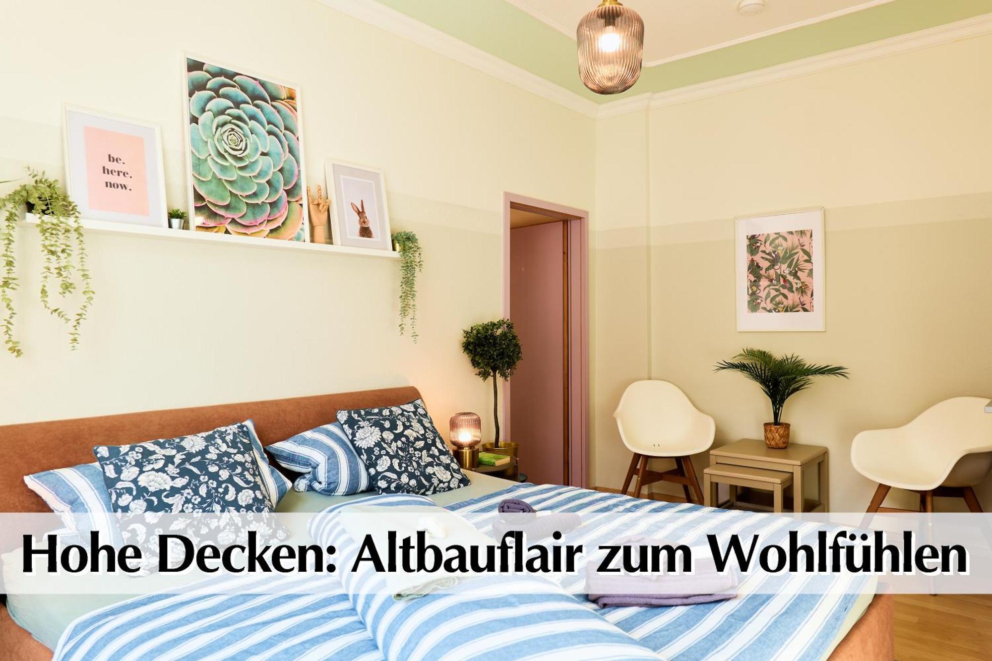 Appartement 12 Fewos Im Jugendstilhaus Mit Aufzug, Terrasse, Kingsize-bett, Smart-tv, Etc